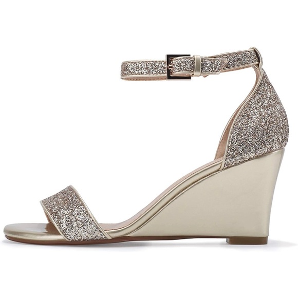 🎉HP🎉 IDIFU Women’s Wedge Heels Sandals 3” Ankle Strap Open Toe Evening Shoe - Picture 2 of 6